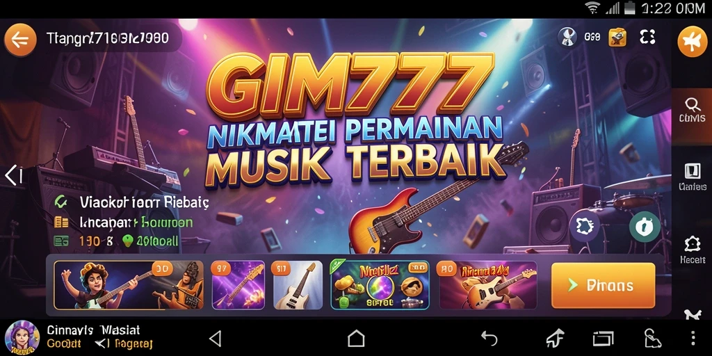 Tampilan gameplay GIM777 saat bermain musik secara interaktif.
