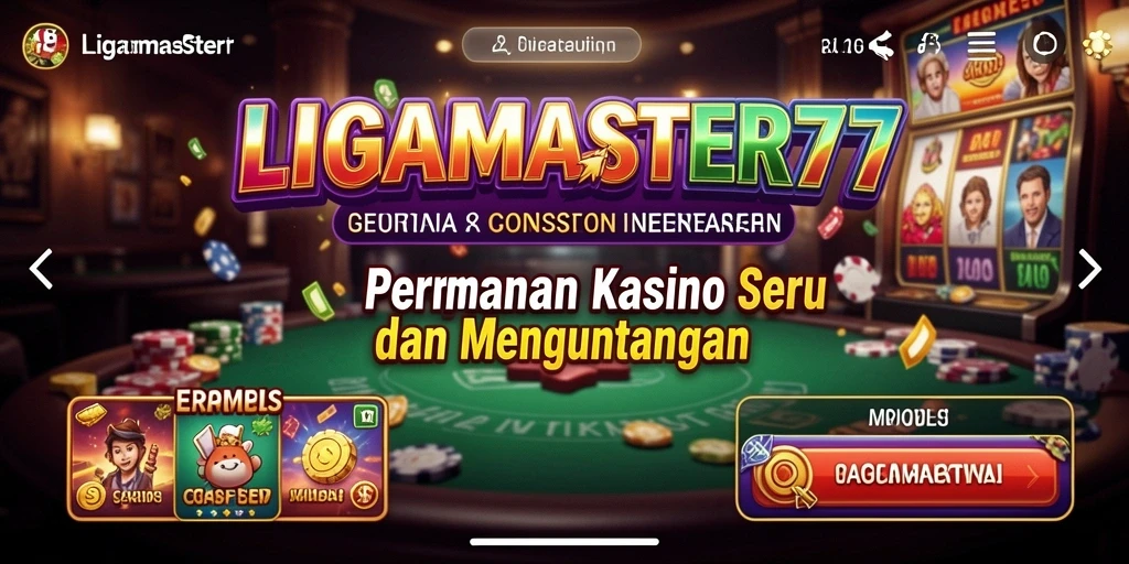 Tampilan gameplay LIGAMASTER77 yang menarik dan seru.