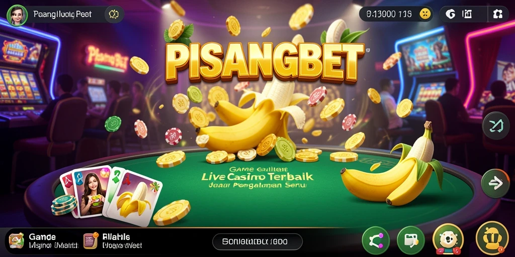 Screenshot gameplay PISANGBET menunjukkan dealer profesional dan suasana kasino yang menarik.