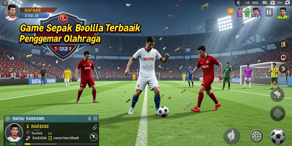 Tampilan gameplay mendebarkan di RAFA88, penuh aksi sepak bola.