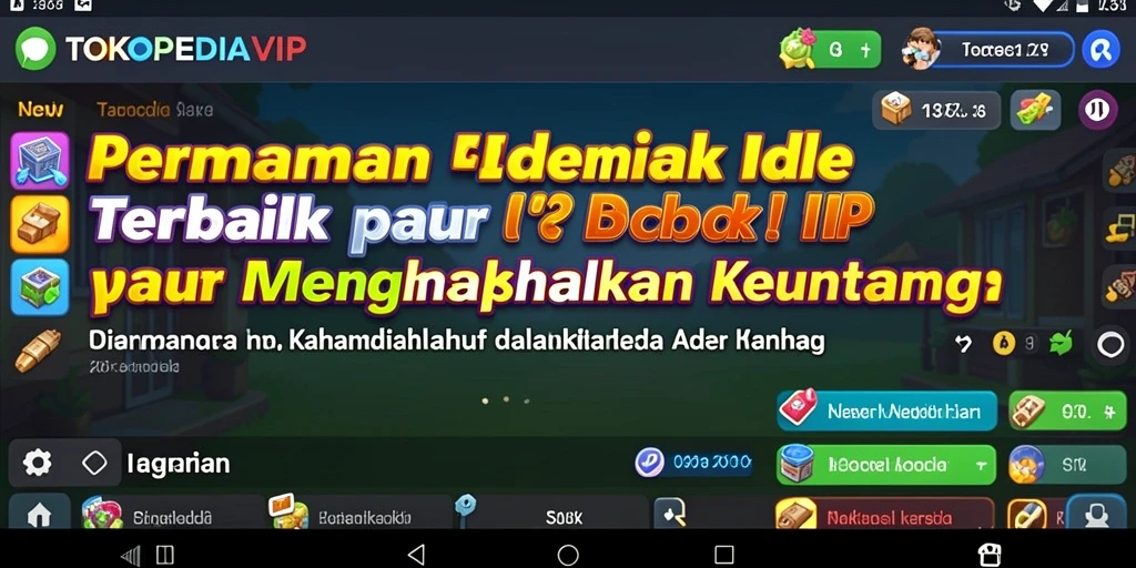 Screenshot gameplay TOKOPEDIAVIP menunjukkan pengalaman bermain Idle yang menyenangkan.